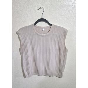 Cream Crop Sweater Tank Top Fashion Brand Women's Size Large